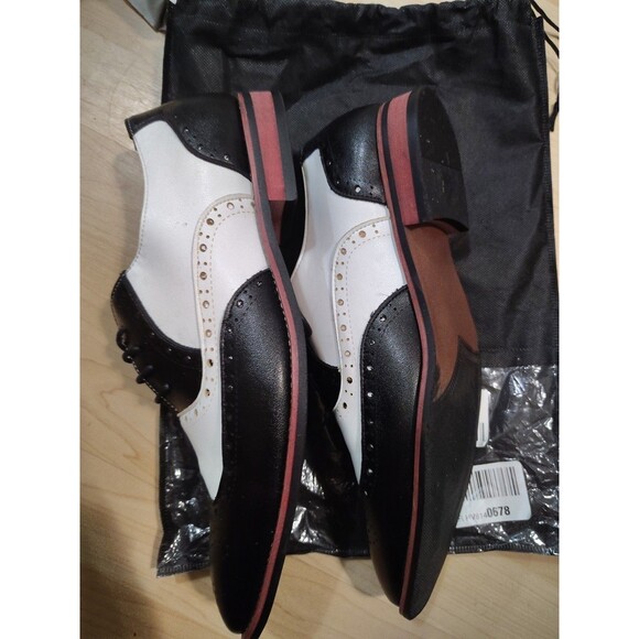 Men's Two Tone Wing Tip Lace up Formal Oxford Dress Shoes Brogue Wedding US - Picture 5 of 6